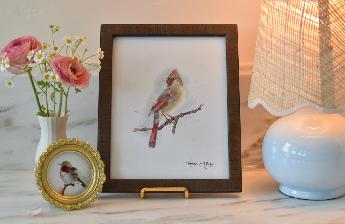 Celine: Female Cardinal: Blue Winter Series